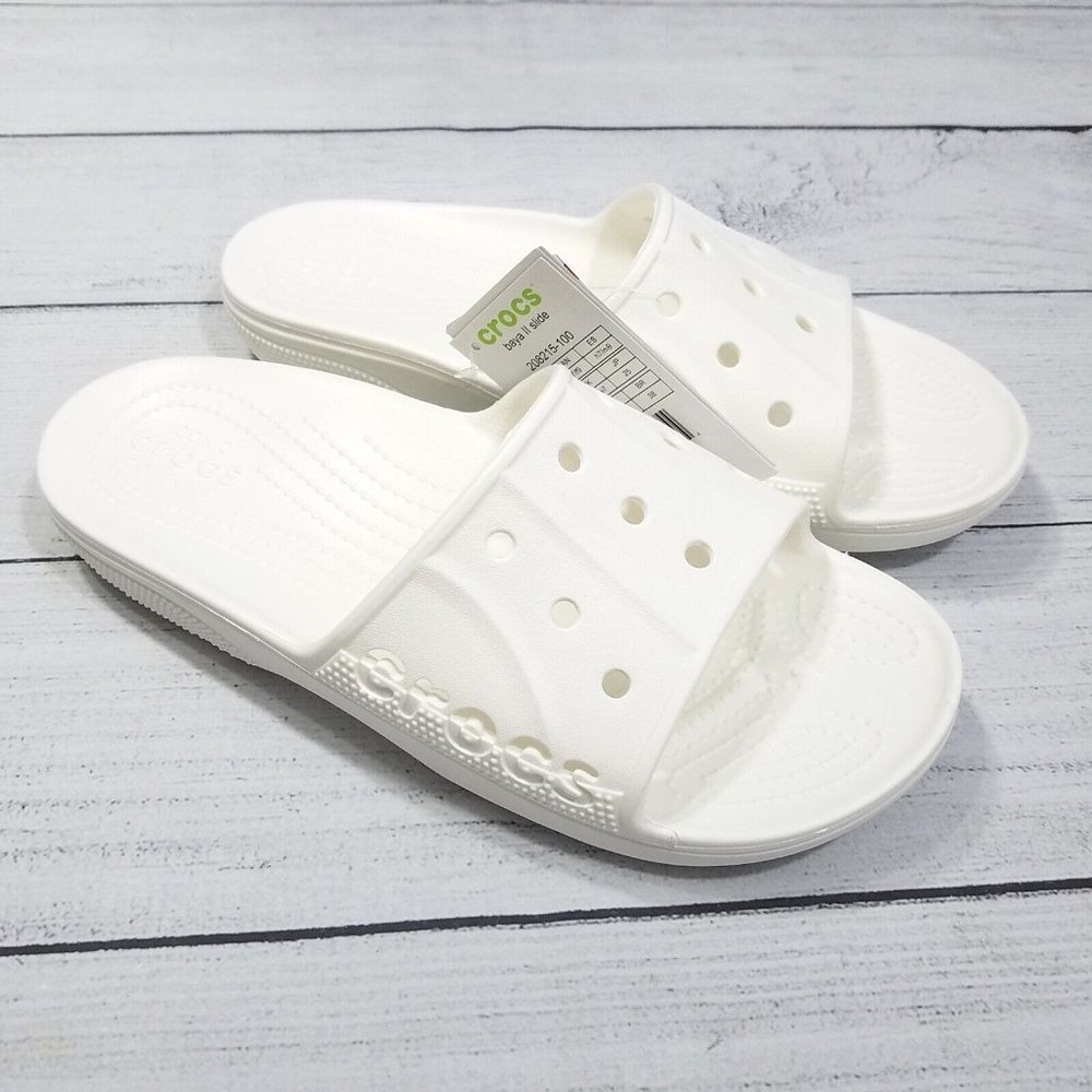 Crocs Baya ll  Slide Sandals Mens Size 7 (Womens 9) White